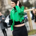 green leather jacket style